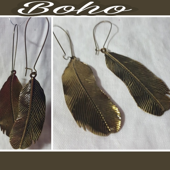 🆕️ HANDCRAFTED BOHO CHIC LEAF EARRINGS - Picture 2 of 6